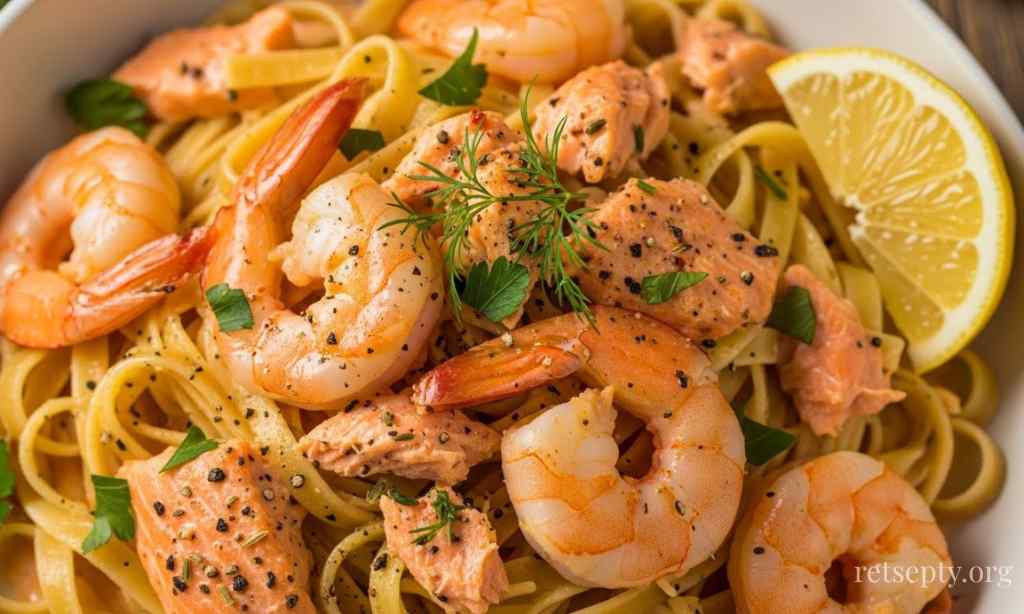 Лосос з креветками