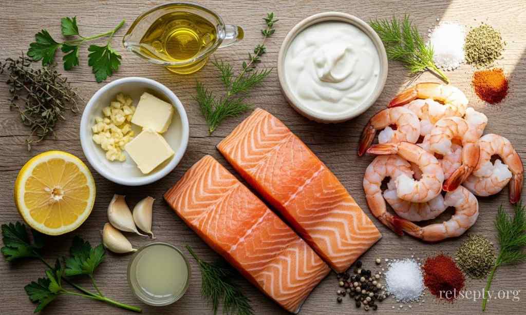 Лосос з креветками